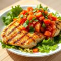 Geroosterde kip met pikante tomaten-chili-salsa
