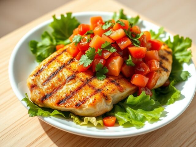 Geroosterde kip met pikante tomaten-chili-salsa