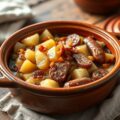 Gestoofde zuurkool met aardappelen in de Römertopf