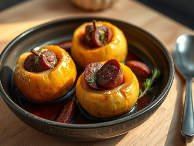 Gevulde appels met bloedworst