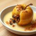 Gevulde appeltjes met speculaas en vanillevla