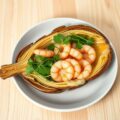 Gevulde artisjokbodem met gerookte zalm, langoesti