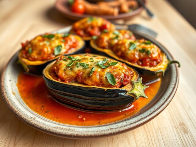 Gevulde aubergine