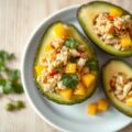 Gevulde avocado met kip & mango