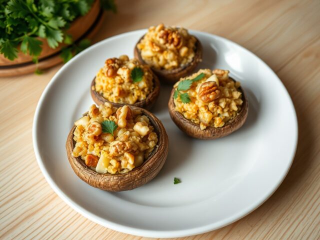 Gevulde champignions met noten