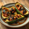 Gevulde courgette (evt met Marokkaanse worstjes)