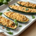 Gevulde courgette met gehakt en spinazie