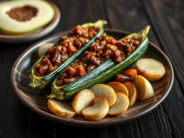Gevulde courgette met meiraap