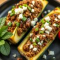 Gevulde courgettes met lamsgehakt