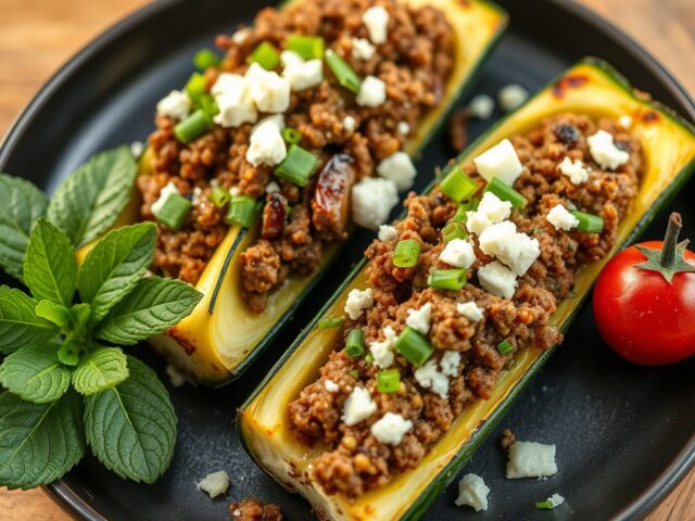 Gevulde courgettes met lamsgehakt