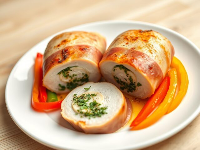 Gevulde kipfilet met parmaham