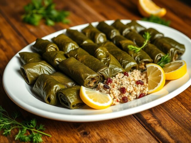 Gevulde wijnbladeren (Dolmades)