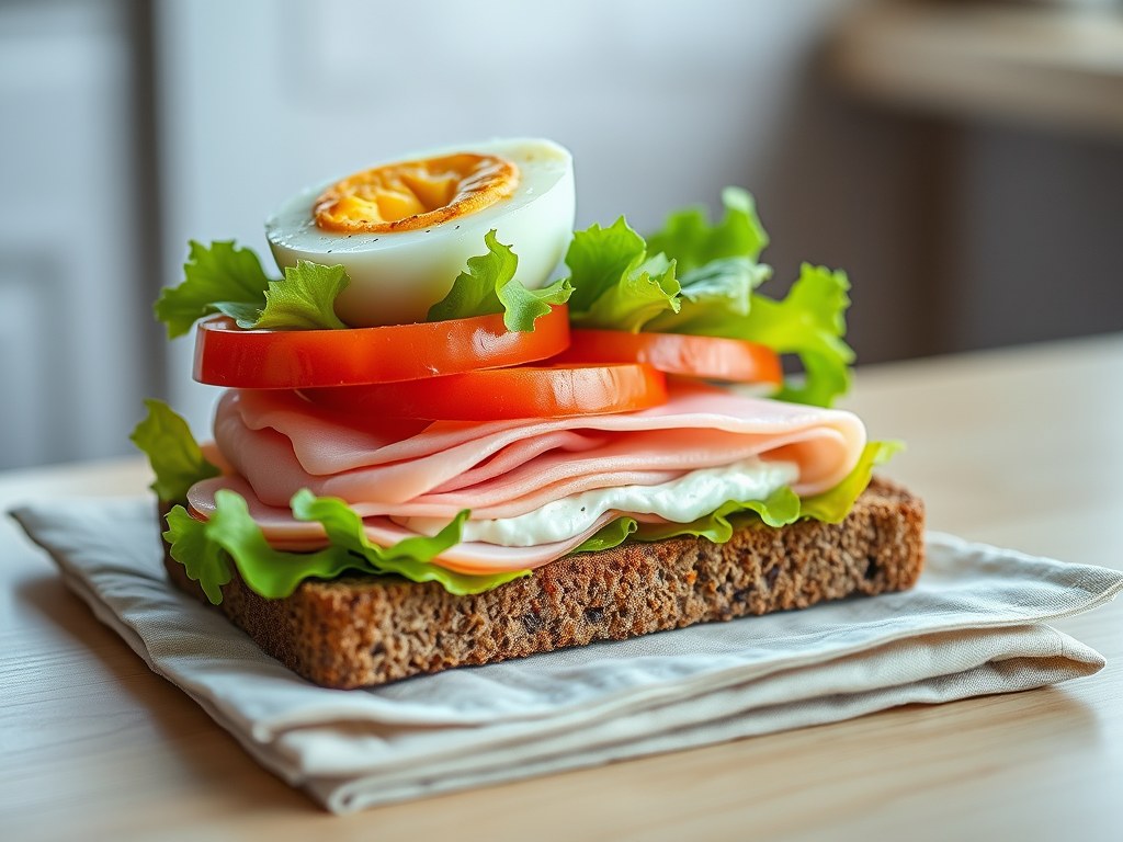 Gezonde sandwich, AI-gegenereerde illustratie