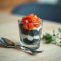Glaasje olijventapenade met boursin en tomaat