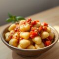 Gnocchi con una salsa di pomodoro veloce