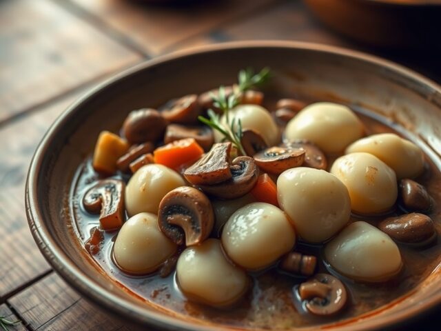 Gnocchi met ragout van paddestoelen en rozemarijn