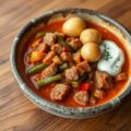 Goulash met krieltjes en kruidenroom