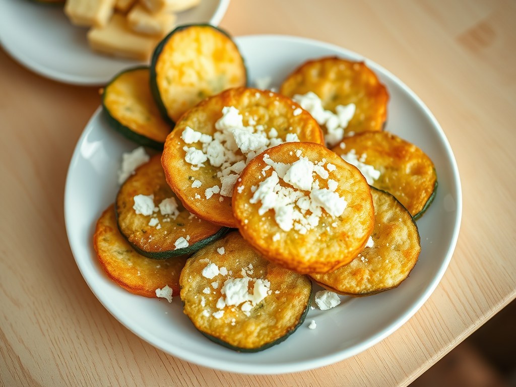 Griekse courgette met kaas (kolokithia mezedes), AI-gegenereerde illustratie