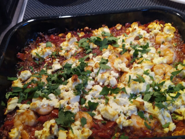 Griekse Garnalen Saganaki uit de oven