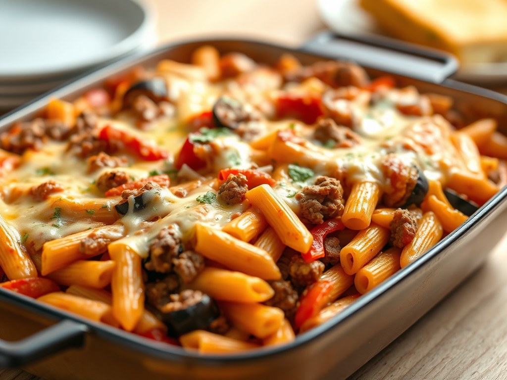 Griekse pastagratin, AI-gegenereerde illustratie