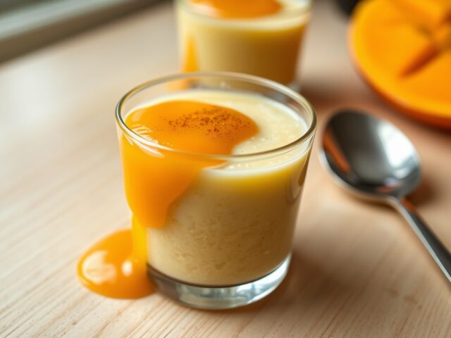 Griesmeelpudding met mangosaus