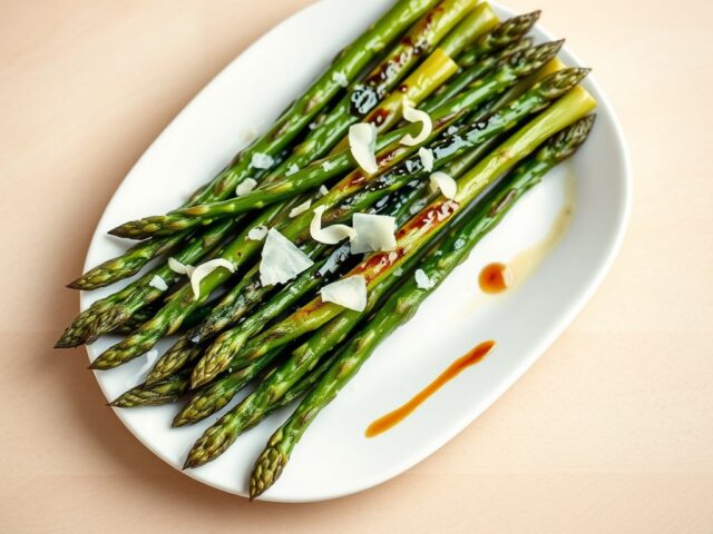 Groene asperges met kaas