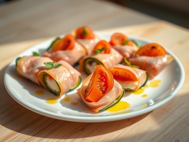 Groentepakketjes met rauwe ham