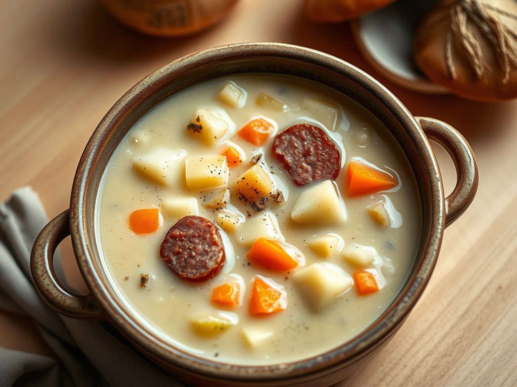 Grootmoeders aardappelsoep, AI-gegenereerde illustratie