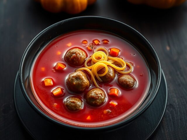 Halloweenbloedsoep met beestjes