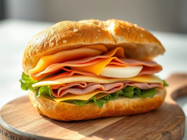 Ham en kaas sandwich