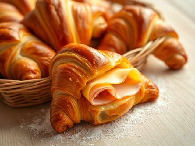 Ham-kaas croissants