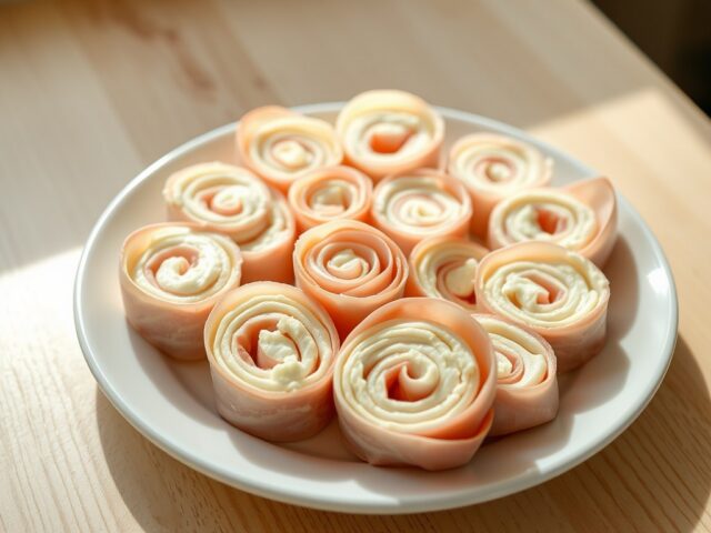 Ham-kaasrolletjes met boursin