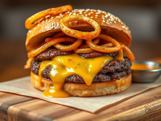 Hamburger met ingebouwde kaas
