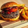 Hamburgers met rode uiencompote