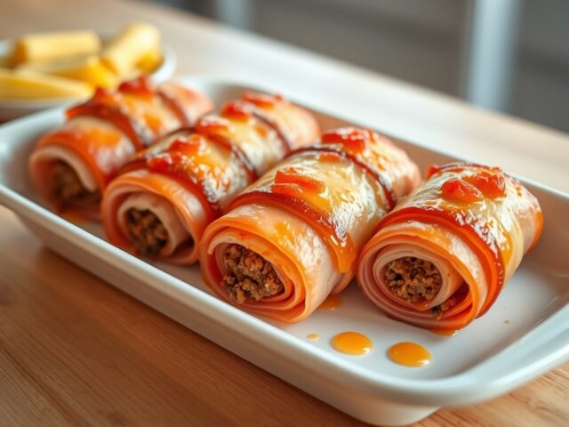 Hamrolletjes met gehakt
