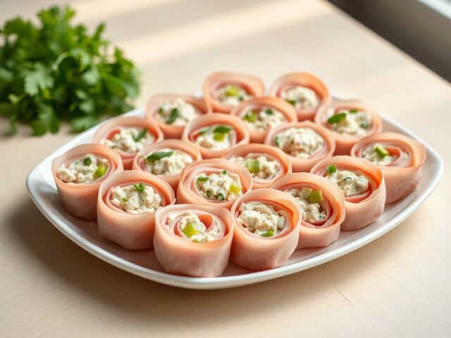 Hamrolletjes met kipsalade