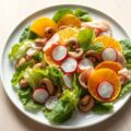 Hamsalade met kastanjechampignons