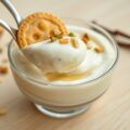 Hangop met vanille en krokant koekje