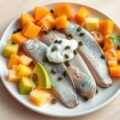 Haring, avocado en meloen