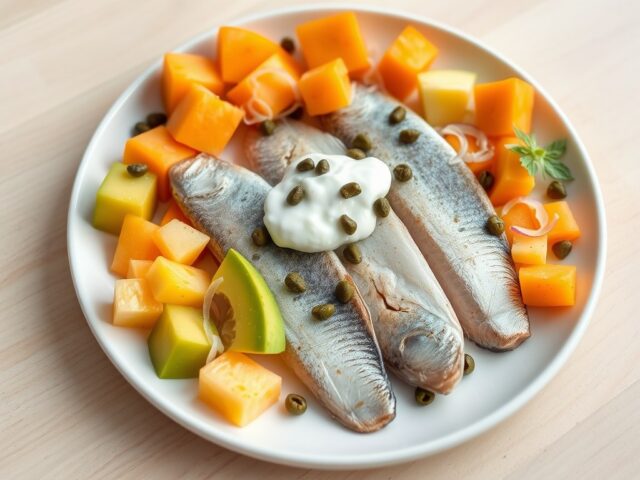 Haring, avocado en meloen