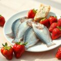 Haring met aardbeien