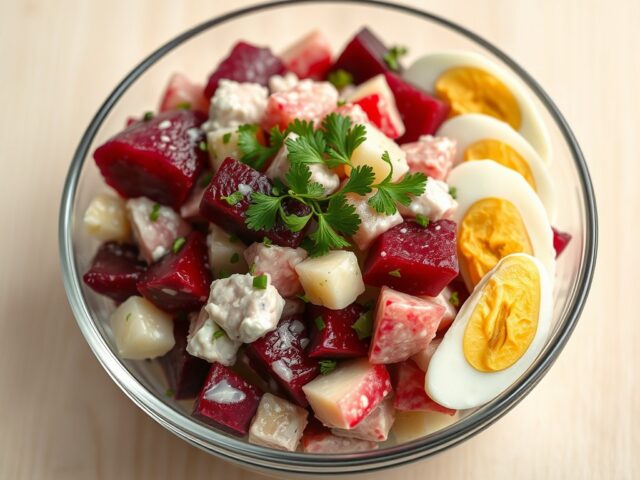 Haringsalade met rode bietjes