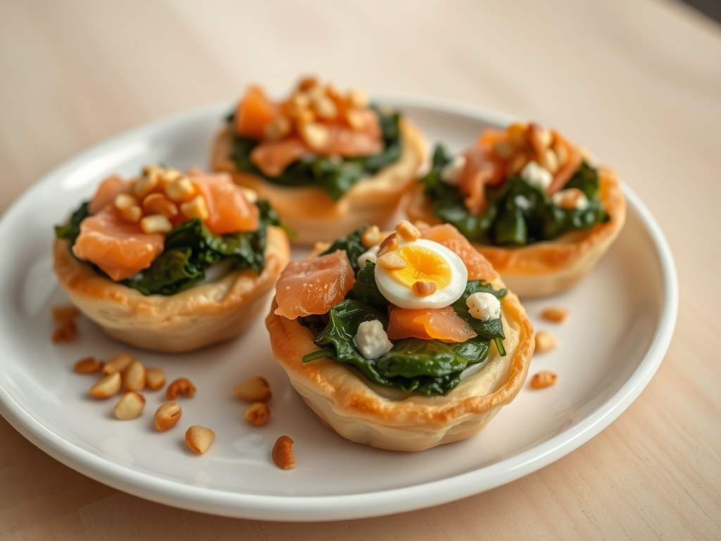 Hartig pasteitje met gerookte zalm, AI-gegenereerde illustratie