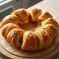 Hartige krans van croissantdeeg