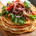 Hartige pannenkoeken met zongedroogde tomaatjes