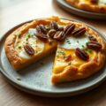 Hartige taart met brie, gedroogde tomaten en pecanoten