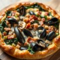 Hartige vlaai met mosselen