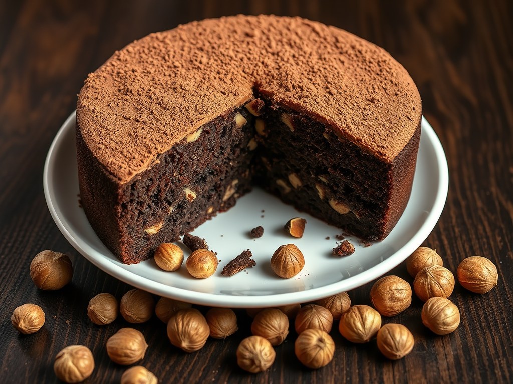 Hazelnoot Cake, AI-gegenereerde illustratie
