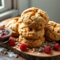 Hazelnootscones met frambozen
