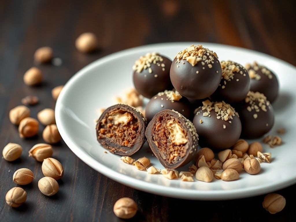 Hazelnoottruffels, AI-gegenereerde illustratie